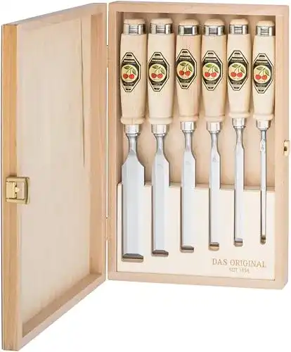 Stechbeitel Set von Kirschen 6-teilig in Holzbox