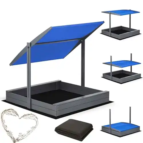 Sandkasten Noel Premium mit UV100+ Dach und Montagevideo