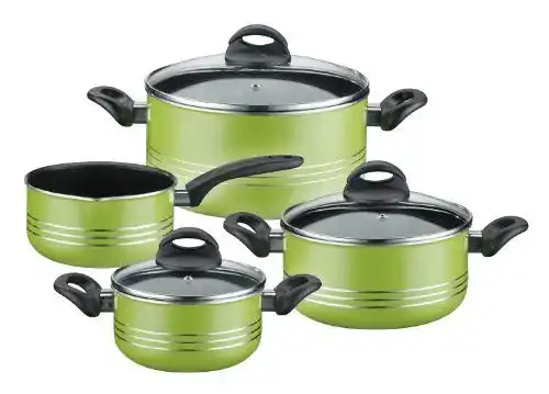 GSW 800396 Milano Topf-Set 4-teilig in Grün, Aluminium
