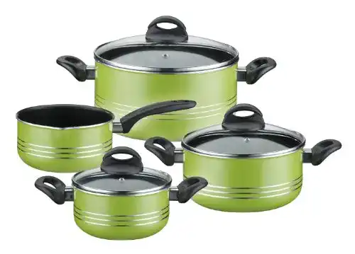GSW 800396 Milano Topf-Set 4-teilig in Grün, Aluminium