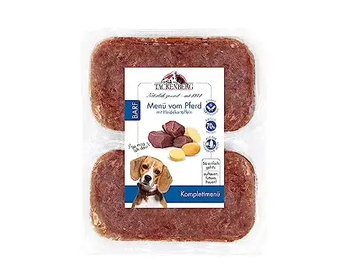 Tackenberg Barf Menü für Hunde mit Pferdefleisch und Kartoffeln