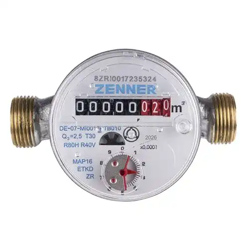 Wasserzähler für Garten von Zenner, geeicht, 3/4 Zoll, QN 1,5