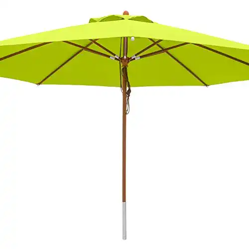 Anndora Sonnenschirm Holz Gartenschirm mit Winddach 4 m