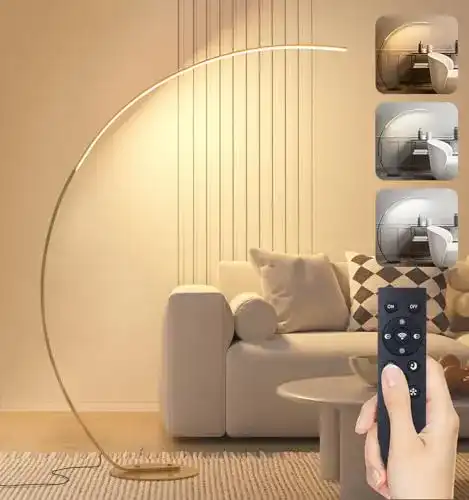 Stehlampe Aanyhoh LED Bogenlampe dimmbar für Büro und Wohnzimmer