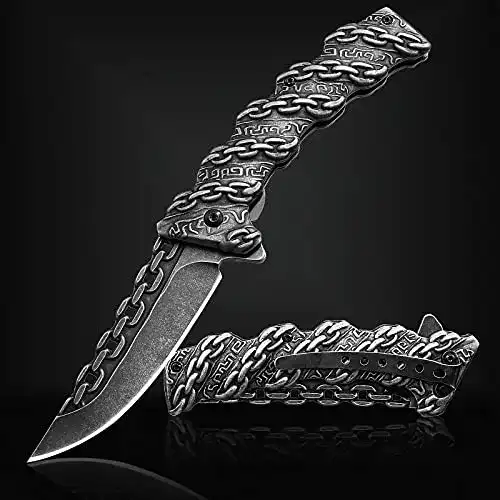 Nedfoss CHAIN Klappmesser 9cm 440C Stahl mit Liner Lock und Clip