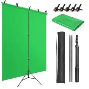 Greenscreen Jebutu 1,5x2m mit Ständer für Fotografie und Video