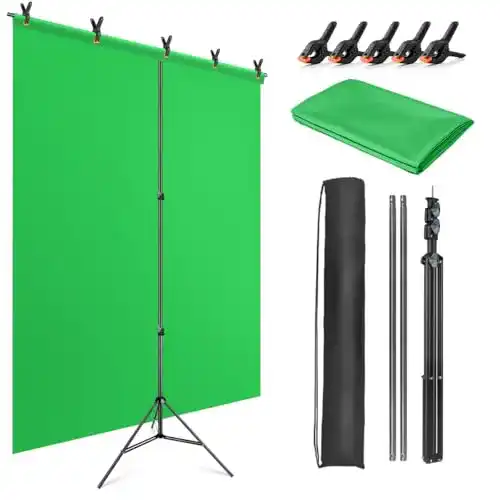 Greenscreen Jebutu 1,5x2m mit Ständer für Fotografie und Video