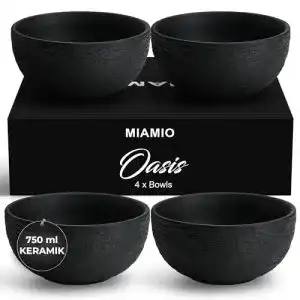 Salatschüssel Miamio 750 ml 4er Set aus Keramik für vielseitige Anwendungen