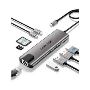 USB-C Hub für MacBook von Lemorele – Aluminium Docking Station 9 in 1