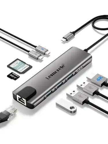 USB-C Hub für MacBook von Lemorele – Aluminium Docking Station 9 in 1