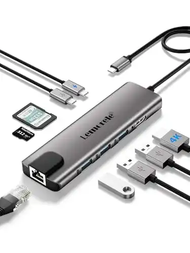 USB-C Hub für MacBook von Lemorele – Aluminium Docking Station 9 in 1