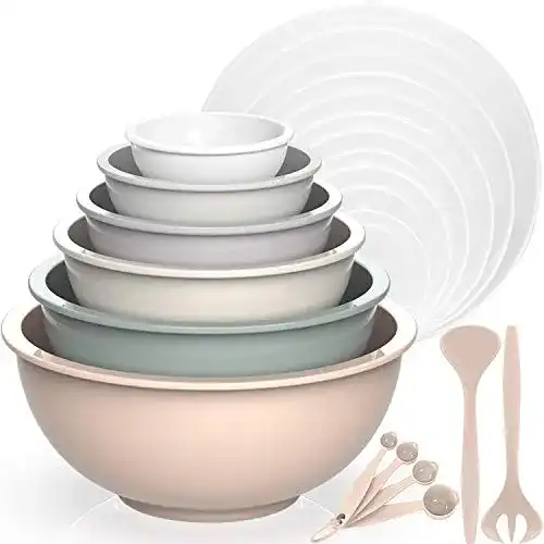 Plastikschüssel AIKKIL Rührschüssel 6er Set, BPA-freie Schüsseln