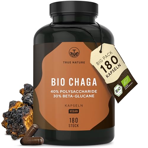Chaga-Pilz True Nature Bio Chaga Pilz Extrakt 180 Kapseln