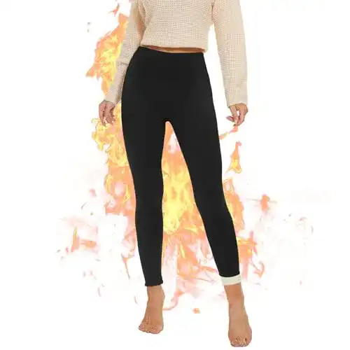 Gefütterte Leggings AMIYOYO für Damen – Thermoleggings mit Fleece