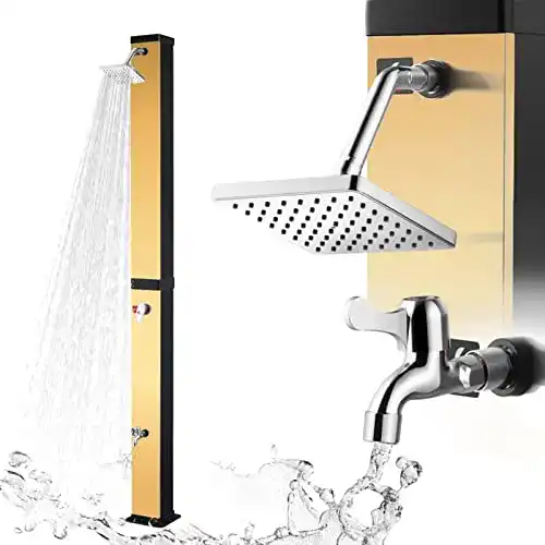Solardusche aus Edelstahl von Strattore mit 40 Litern Wasser