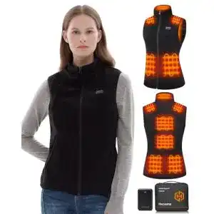 Heizweste für Damen mit Fleece und Powerbank 16000mAh 7.4V