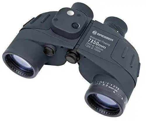 Bresser Fernglas Nautic 7×50 wasserdicht mit Kompass und Entfernungsmesser