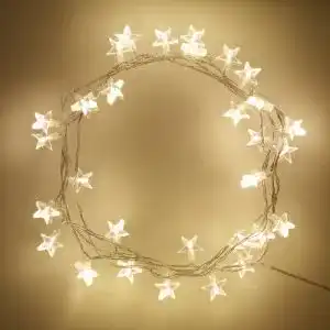 LED Weihnachtsbeleuchtung Lights4Fun Sternen Lichterkette mit 30 LEDs