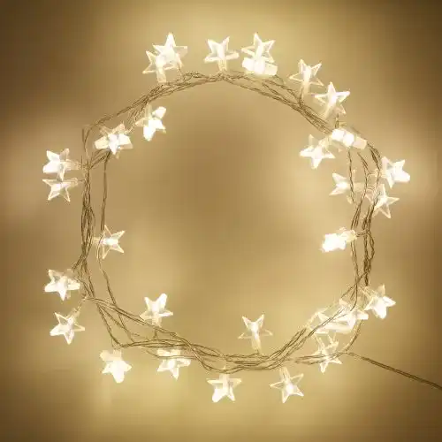 LED Weihnachtsbeleuchtung Lights4Fun Sternen Lichterkette mit 30 LEDs