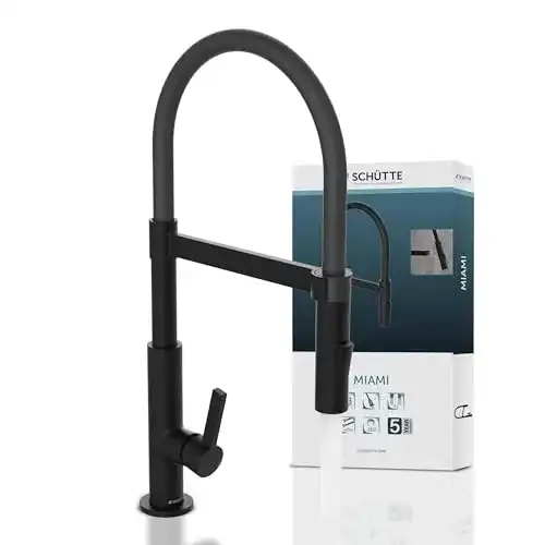 Küchenarmatur schwarz Schütte 79147 Miami mit 360° Schwenkfunktion