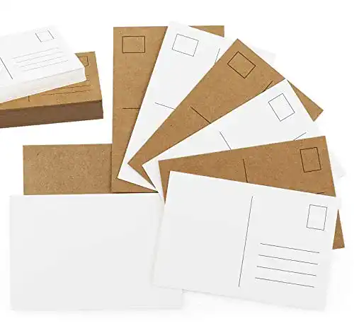 Mocraft Blanko-Postkarten 120 Stück Kraftpapier und Weiß DIN A6