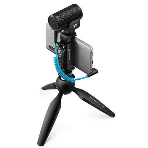 Sennheiser MKE 200 Mikrofon mit Mobilgeräte-Set und Mini-Stativ