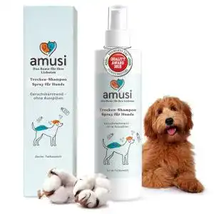 Trockenshampoo für Hunde Amusi Spray 250 ml – Hypoallergen und pH-neutral
