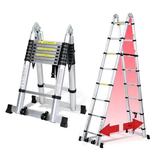 Joparri Teleskopleiter aus Aluminium, 5 Meter ausziehbar