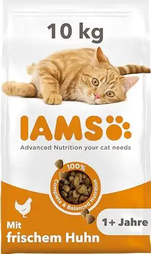 Iams Katzenfutter trocken mit Huhn für ausgewachsene Katzen