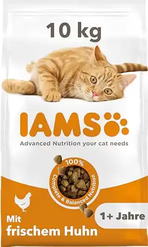 Iams Katzenfutter trocken mit Huhn für ausgewachsene Katzen