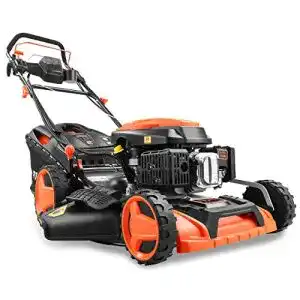 Benzin Rasenmäher Fuxtec 4in1 FX-RM5196eSPRO für große Flächen