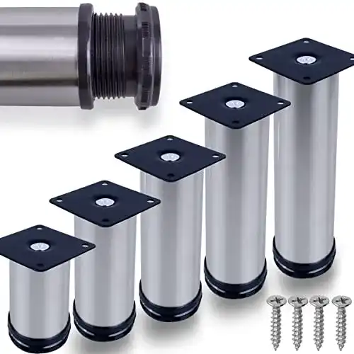 Verstellbare Möbelfüße Stahlia Edelstahl 4er Set Ø50mm Höhe 200mm