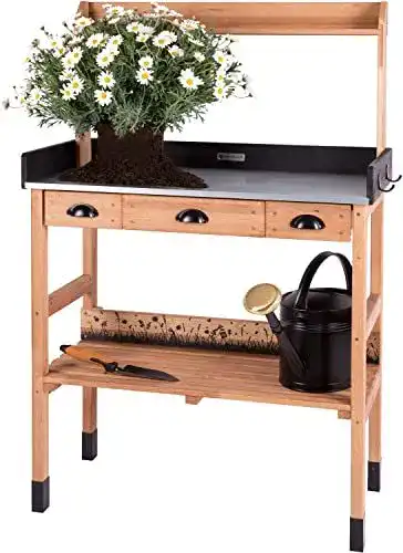 Pflanztisch Wondermake Kirschbaum Holz mit Schubladen