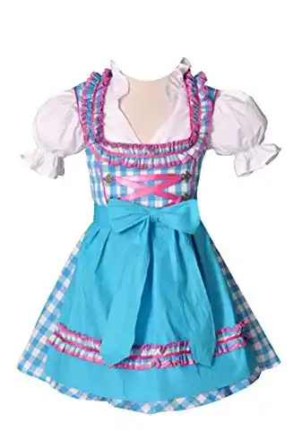 Dirndl Kinder Bayer Madl Carolin KI-Dirndl Set in Türkis und Pink