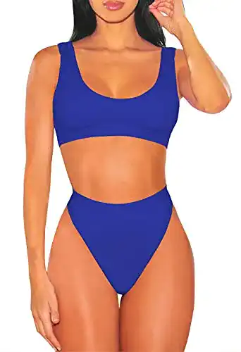 Bikini High Waist Viottiset Damen Crop Top Set mit hoher Taille