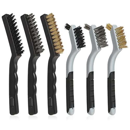 Drahtbürsten-Set 6-teilig von VASTOOLS mit Messing- und Edelstahl-Bürsten