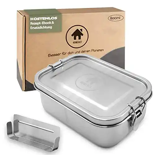 Edelstahl Lunchbox homeAct 800ml auslaufsicher und nachhaltig