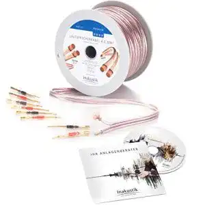 Inakustik Lautsprecherkabel 10m transparent 2×4,0mm² mit flexiblen Pins