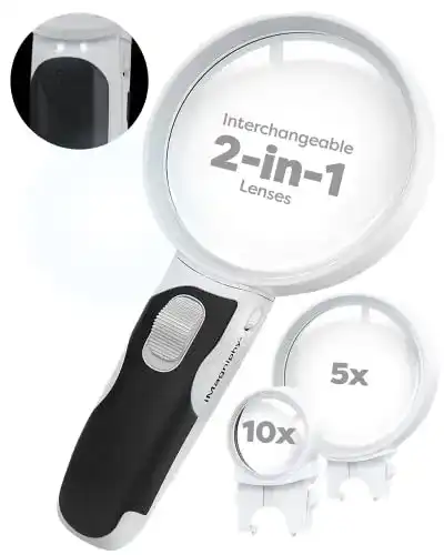 Lupe iMagniphy mit LED-Licht und Dual-Linsen 5X & 10X