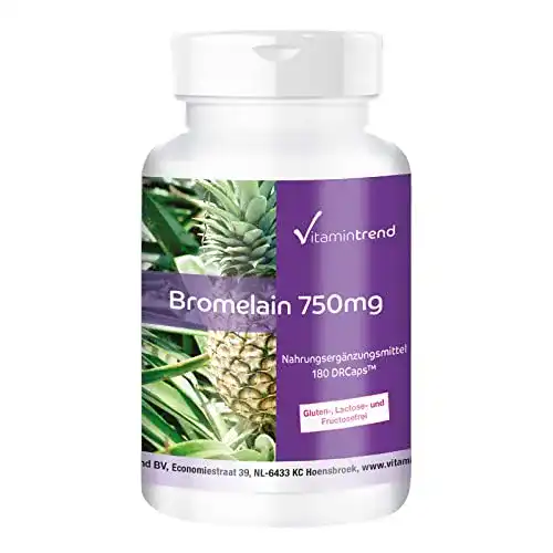 Bromelain Vitamintrend 750mg Kapseln, 180 Stück, vegan, hochdosiert