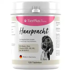 Biotin für Hunde von EXVital TierPlus zur Unterstützung von Haut und Fell