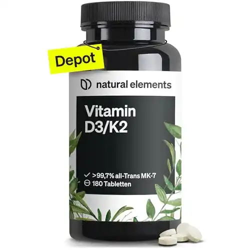 Vitamin K2 und D3 Depot Tabletten, 180 Stück
