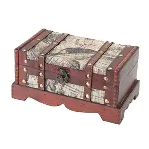 Schatztruhe HMF 6408-123 aus Holz, 23 x 13 x 11 cm