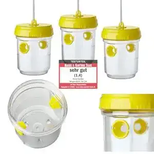 Kinzo Wespenfalle 3er Set, 9 cm Durchmesser, chemiefreie Wespenabwehr