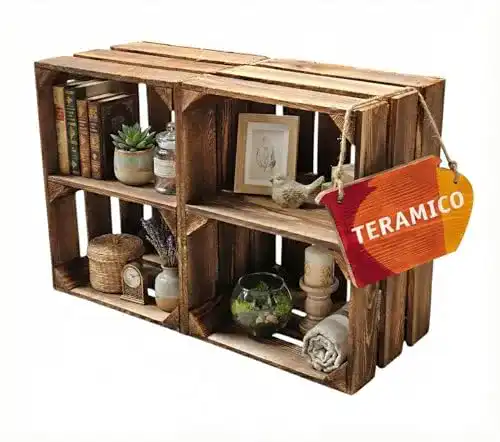 Weinkiste Teramico Vintage Holzkisten 40 x 30 x 25 cm geflammt