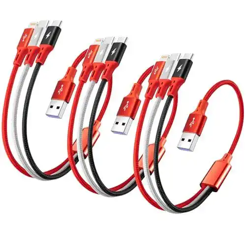 Multi-Ladekabel von ASICEN mit 3-in-1 USB-Anschlüssen