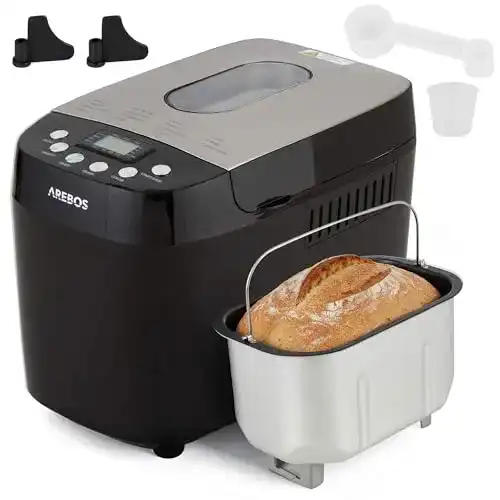 Brotbackautomat Arebos 1500g mit 15 Programmen und 2 Knethaken