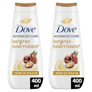 Dove Duschgel Advanced Care Pflege-Duschcreme mit Arganöl 2 x 400 ml