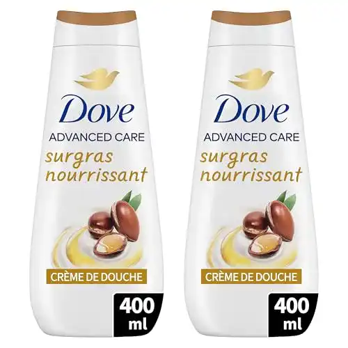 Dove Duschgel Advanced Care Pflege-Duschcreme mit Arganöl 2 x 400 ml