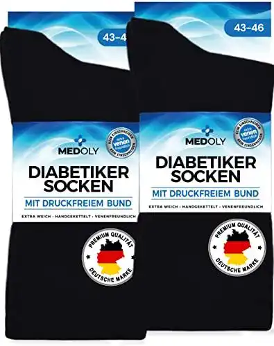 Diabetikersocken Medoly (6 Paar) ohne Gummibund und 97% Baumwolle
